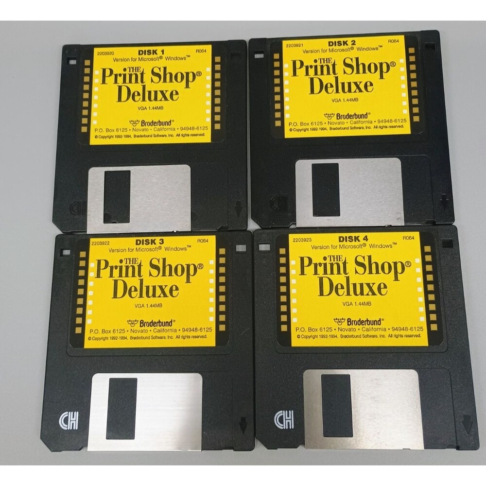 Print Shop Deluxe on 3.5 disks - 1993 (4)disks Microsoft Windows